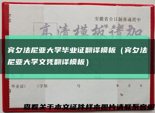 宾夕法尼亚大学毕业证翻译模板（宾夕法尼亚大学文凭翻译模板）缩略图
