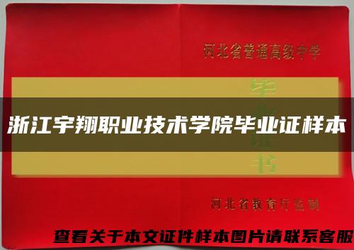 浙江宇翔职业技术学院毕业证样本缩略图