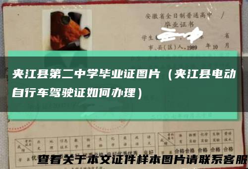 夹江县第二中学毕业证图片（夹江县电动自行车驾驶证如何办理）缩略图