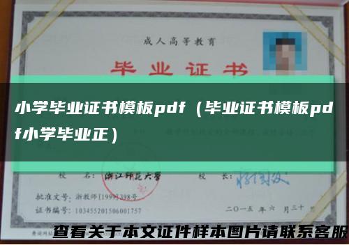 小学毕业证书模板pdf（毕业证书模板pdf小学毕业正）缩略图