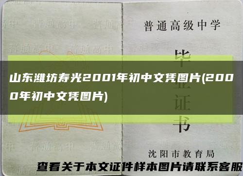 山东潍坊寿光2001年初中文凭图片(2000年初中文凭图片)缩略图
