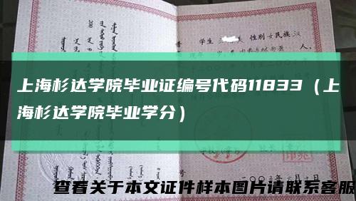 上海杉达学院毕业证编号代码11833（上海杉达学院毕业学分）缩略图