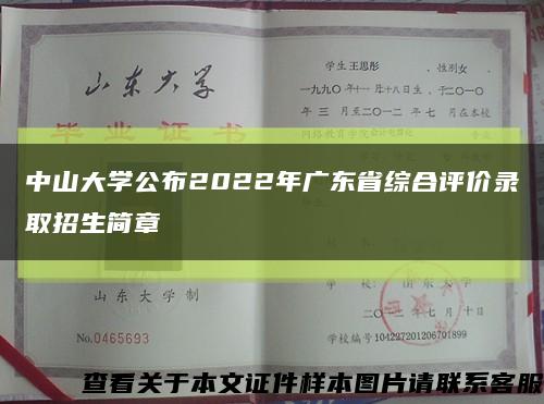 中山大学公布2022年广东省综合评价录取招生简章缩略图