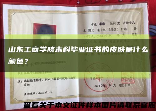 山东工商学院本科毕业证书的皮肤是什么颜色？缩略图