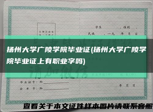 扬州大学广陵学院毕业证(扬州大学广陵学院毕业证上有职业字吗)缩略图