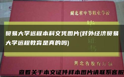 贸易大学远程本科文凭图片(对外经济贸易大学远程教育是真的吗)缩略图