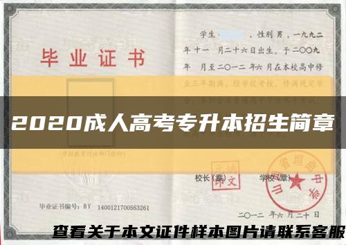 2020成人高考专升本招生简章缩略图