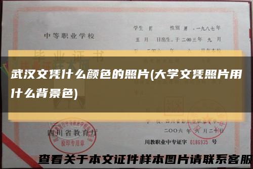 武汉文凭什么颜色的照片(大学文凭照片用什么背景色)缩略图