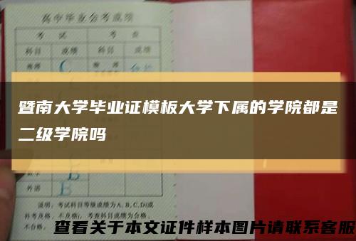 暨南大学毕业证模板大学下属的学院都是二级学院吗缩略图