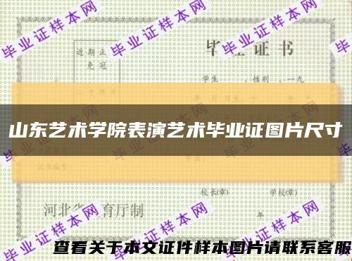 山东艺术学院表演艺术毕业证图片尺寸缩略图