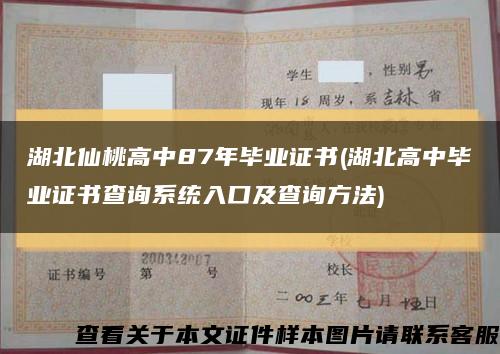 湖北仙桃高中87年毕业证书(湖北高中毕业证书查询系统入口及查询方法)缩略图