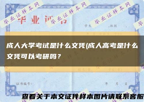 成人大学考试是什么文凭(成人高考是什么文凭可以考研吗？缩略图