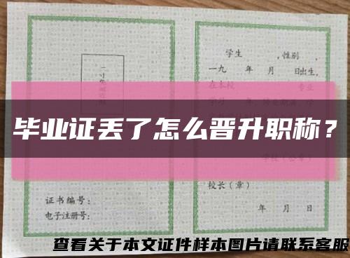 毕业证丢了怎么晋升职称？缩略图