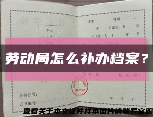 劳动局怎么补办档案？缩略图