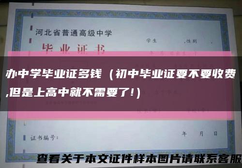 办中学毕业证多钱（初中毕业证要不要收费,但是上高中就不需要了!）缩略图