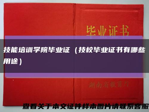 技能培训学院毕业证（技校毕业证书有哪些用途）缩略图