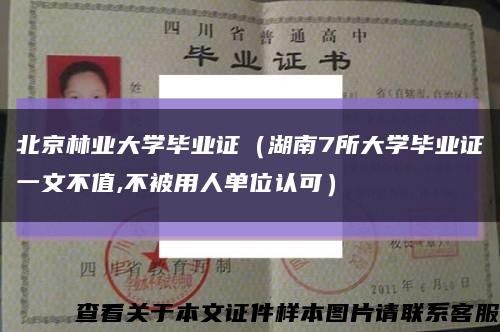 北京林业大学毕业证（湖南7所大学毕业证一文不值,不被用人单位认可）缩略图