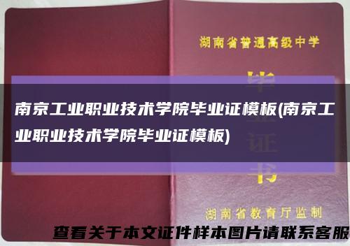 南京工业职业技术学院毕业证模板(南京工业职业技术学院毕业证模板)缩略图