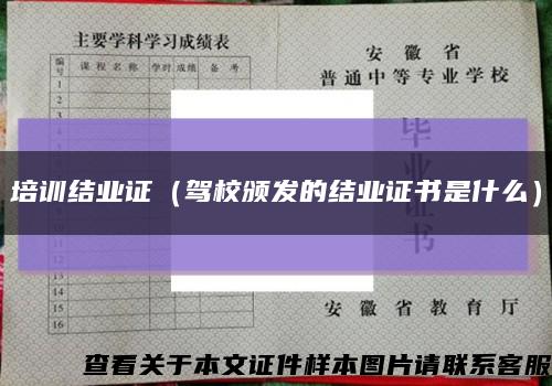 培训结业证（驾校颁发的结业证书是什么）缩略图