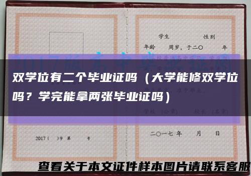 双学位有二个毕业证吗（大学能修双学位吗？学完能拿两张毕业证吗）缩略图