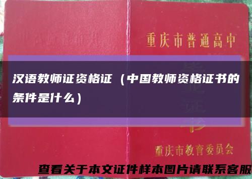 汉语教师证资格证（中国教师资格证书的条件是什么）缩略图