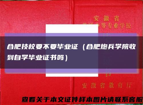 合肥技校要不要毕业证（合肥炮兵学院收到自学毕业证书吗）缩略图