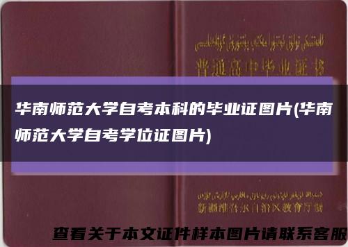 华南师范大学自考本科的毕业证图片(华南师范大学自考学位证图片)缩略图