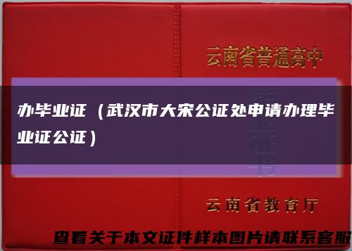 办毕业证（武汉市大宋公证处申请办理毕业证公证）缩略图