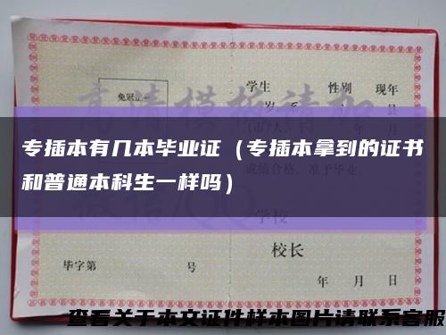 专插本有几本毕业证（专插本拿到的证书和普通本科生一样吗）缩略图