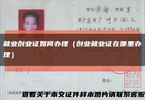 就业创业证如何办理（创业就业证在哪里办理）缩略图