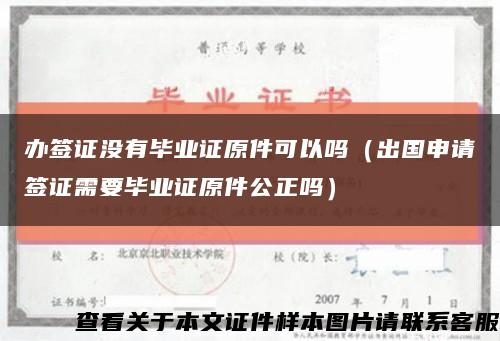 办签证没有毕业证原件可以吗（出国申请签证需要毕业证原件公正吗）缩略图