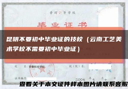 昆明不要初中毕业证的技校（云南工艺美术学校不需要初中毕业证）缩略图