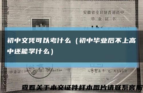 初中文凭可以考什么（初中毕业后不上高中还能学什么）缩略图