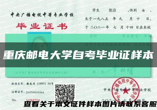 重庆邮电大学自考毕业证样本缩略图