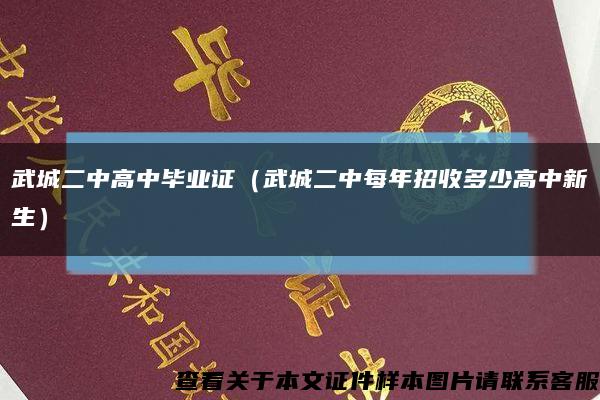 武城二中高中毕业证（武城二中每年招收多少高中新生）缩略图