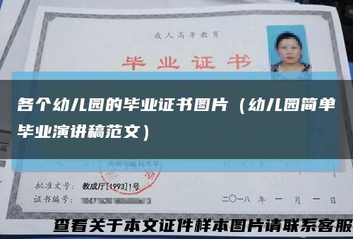 各个幼儿园的毕业证书图片（幼儿园简单毕业演讲稿范文）缩略图