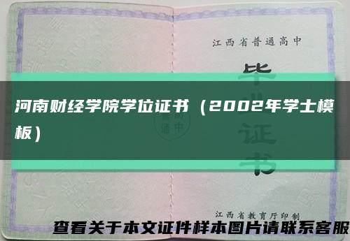 河南财经学院学位证书（2002年学士模板）缩略图