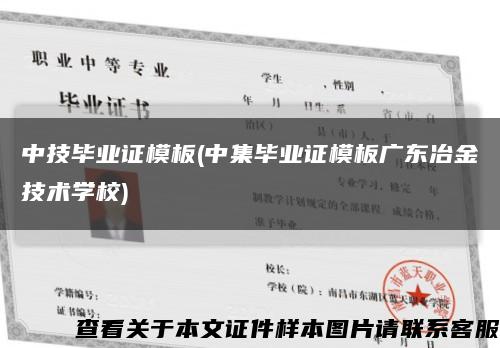 中技毕业证模板(中集毕业证模板广东冶金技术学校)缩略图