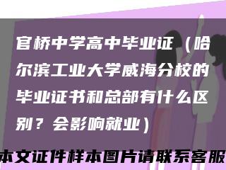 官桥中学高中毕业证（哈尔滨工业大学威海分校的毕业证书和总部有什么区别？会影响就业）缩略图