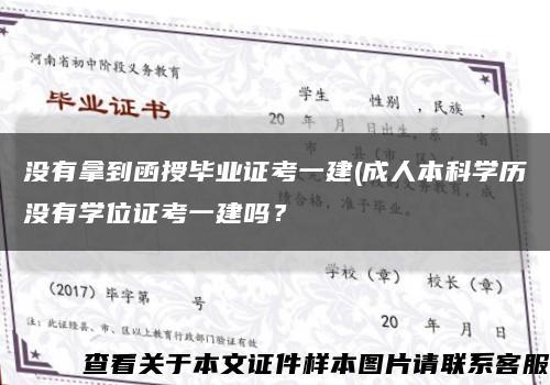 没有拿到函授毕业证考一建(成人本科学历没有学位证考一建吗？缩略图