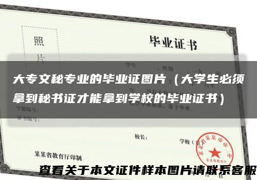 大专文秘专业的毕业证图片（大学生必须拿到秘书证才能拿到学校的毕业证书）缩略图