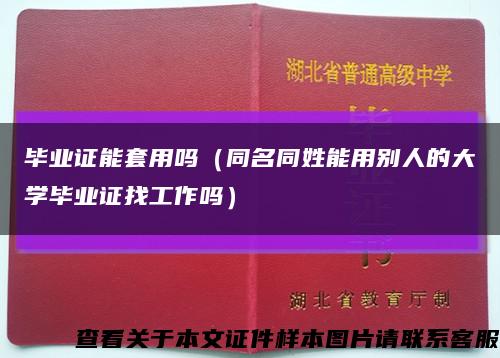 毕业证能套用吗（同名同姓能用别人的大学毕业证找工作吗）缩略图