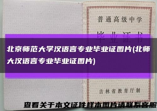 北京师范大学汉语言专业毕业证图片(北师大汉语言专业毕业证图片)缩略图