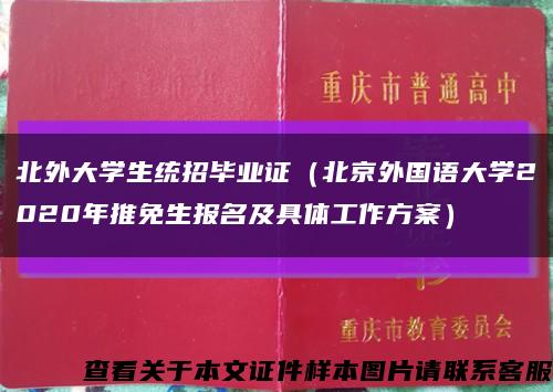 北外大学生统招毕业证（北京外国语大学2020年推免生报名及具体工作方案）缩略图