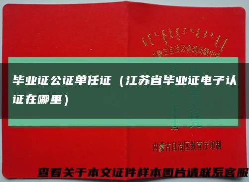 毕业证公证单任证（江苏省毕业证电子认证在哪里）缩略图