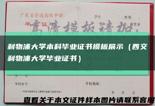 利物浦大学本科毕业证书模板展示（西交利物浦大学毕业证书）缩略图
