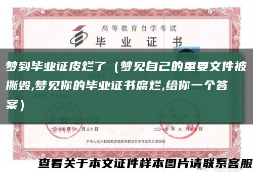 梦到毕业证皮烂了（梦见自己的重要文件被撕毁,梦见你的毕业证书腐烂,给你一个答案）缩略图