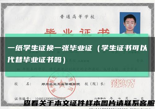 一纸学生证换一张毕业证（学生证书可以代替毕业证书吗）缩略图