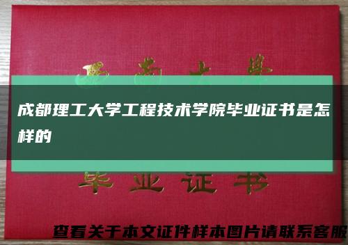成都理工大学工程技术学院毕业证书是怎样的缩略图