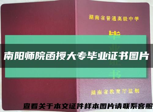 南阳师院函授大专毕业证书图片缩略图